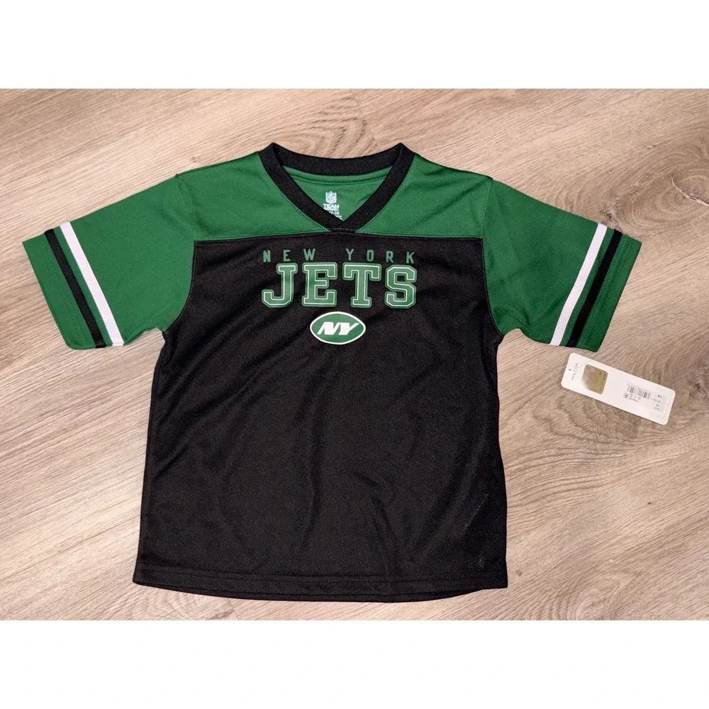 NFL Team Apparel New York Jets Toddler Jersey T-Shirt Green Black 4T NWT